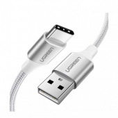 Кабель UGREEN US288 USB-A 2.0 to USB-C Cable Nickel Plating Aluminum Braid 2m (White)