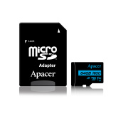 Карта памяти Micro SDXC 64Gb Apacer AP64GMCSX10U7-R + адаптер