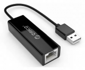 Адаптер сетевой USB ORICO UTJ-U2-BK-BP <100Mb/s, RJ45, Cable 10cm, USB2.0, BLACK>