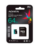 Карта памяти ADATA Premier Pro microSDXC 64 ГБ [AUSDX64GUI3V30SA2-RA1]