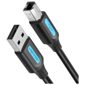 Кабель Vention USB 2.0  A Male to B Male cable, 1.5m, Black, PVC type. COQBG