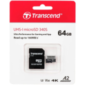 Карта памяти MicroSD 64GB Class 10 U3 Transcend TS64GUSD340S