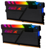 Оперативная память  32GB Kit (2x16GB) GEIL DDR4 PC4-24000 3000MHz EVO X II Black с RGB подсветкой 16-18-18-36 GEXSB432GB3000C16ADC Retail Pack