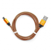 Кабель USB 2.0 Cablexpert CC-mUSB2oe1m, USB-MicroUSB, 1м, нейлоновая оплетка, алюм разъемы, оранжев