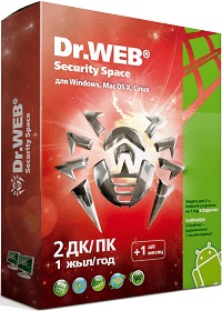 Антивирус Dr. Web Security Space , 12 мес., 2 ПК, BOX + 1 месяц подарок
