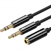 Аудиокабель Ugreen AV140 20898 Dual 3.5mm Male To 3.5mm Female Audio Cable Black
