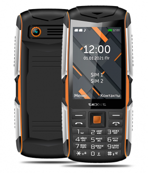                     Мобильный телефон Texet TM-D426 черный-оранжевый