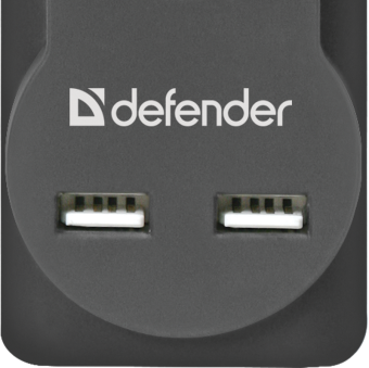 Сетевой фильтр Defender DFS 753 5 розеток, 3 м (защита от ВЧ и импульсных помех, USB зарядка 2.1А)