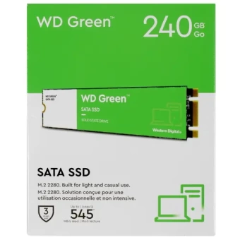Твердотельный накопитель  240GB SSD WD GREEN M.2 2280 SATA3 R545Mb/s WDS240G3G0B