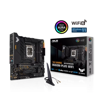 Материнская плата ASUS TUF GAMING B660M-PLUS WIFI, LGA1700 4xDDR5 4xSATA3 RAID 2xM.2 HDMI DP mATX