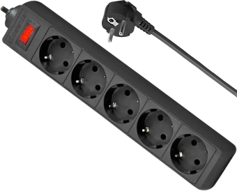 Сетевой фильтр Defender DFS 151 - 1,8 М, 6 розеток, черный