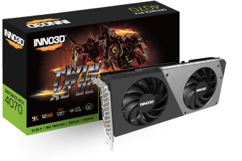 Видеокарта Inno3D GeForce RTX4070 Twin X2 OC, 12G GDDR6X 192-bit HDMI 3xDP N40702-126XX-185252N