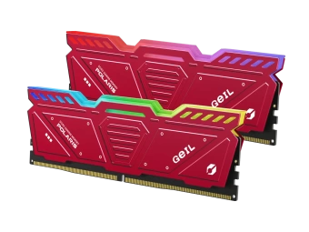 Оперативная память 32GB Kit (2x16GB)GEIL Polaris RGB 5200Mhz DDR5 PC5-41600 GOSR532GB5200C42DC Red