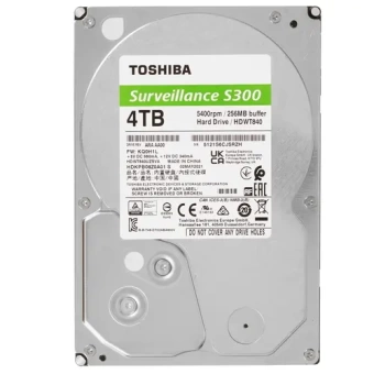 Жесткий диск для Видеонаблюдения HDD  4Tb TOSHIBA S300 Surveillance 5400rpm SATA3 3,5" HDWT840UZSVA