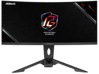 Монитор 34" ASRock PG34WQ15R3A VA 3440x1440@165Hz 1мс 550cd/m2 3000:1 Curved 2xHDMI DP Black
