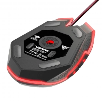 Оптическая игровая мышь Patriot Viper V530 PV530OULK <7 программируемых кнопок, 4000 dpi, Настраиваемая светодиодная подсветка, Широкие PTFE ножки>
