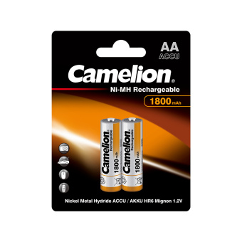 Аккумулятор, никель, металлогидр, Camelion NH-AA1800BP2 (блистер 2 шт)