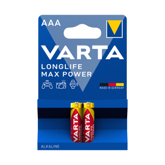 Батарейка щелоч. цилиндр. Varta Longlife Power Max, алкалин, LR03 1.5V ААA 2шт
