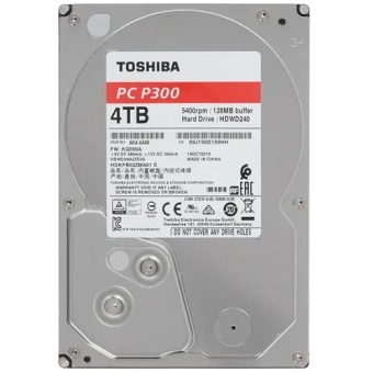 Жесткий диск HDD  4Tb TOSHIBA P300 SATA 6Gb/s 5400rpm 64Mb 3.5" HDWD240UZSVA