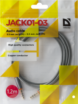 Кабель аудио сигнала Defender Jack 01-03 серый