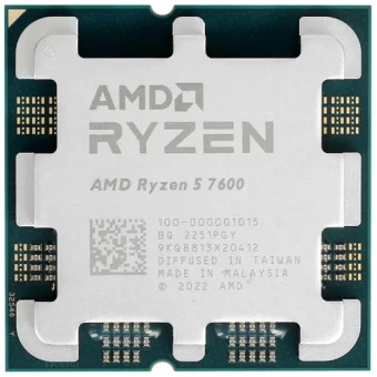 Процессор AMD Ryzen 5 7600 3,8Гц (5,1ГГц Turbo) AM5 7nm 6/12 6Mb L3 32Mb 65W 100-100001015BOX