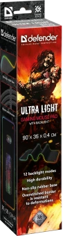 Коврик для мышки игровой Defender Ultra Light Подсветка, 900*350*4мм
