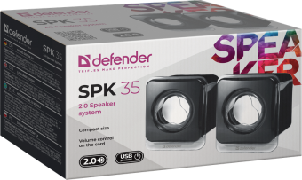 Компактная акустика 2.0 Defender SPK 35 черный USB
