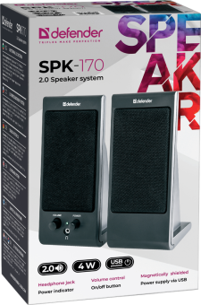 Компактная акустика 2.0 Defender SPK-170 черный