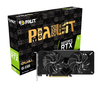 Видеокарта Palit RTX2060 DUAL 6GB GDDR6 192bit DVI, HDMI, DP, NE62060018J9-1160A-1, BOX