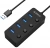USB Хаб ORICO W9PH4-U3-V1-BK-BP <USB3.0x4, Cable 30cm, ON/OFF кнопка, 110*46*24mm, BLACK>