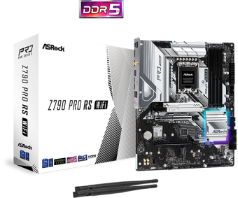 Материнская плата ASRock Z790 PRO RS WIFI LGA1700 4xDDR5 8xSATA RAID 4xM.2 HDMI DP eDP ATX