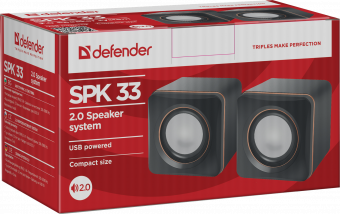 Колонки стерео Defender SPK 33 (Питание и сигнал по USB) 5 Вт, черные