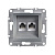 Розетка компьютерная двойная SE EPH4400162 Asfora RJ45 кат.5e механизм СТАЛЬ