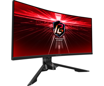 Монитор 34" ASRock PG34WQ15R3A VA 3440x1440@165Hz 1мс 550cd/m2 3000:1 Curved 2xHDMI DP Black