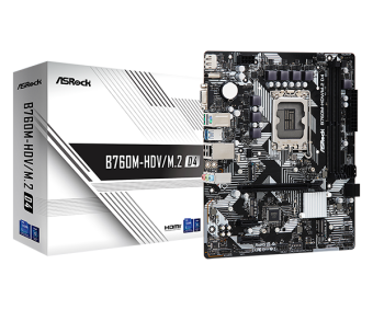 Материнская плата ASRock B760M-HDV/M.2 LGA1700 2xDDR5 4xSATA RAID M.2 VGA HDMI DP mATX