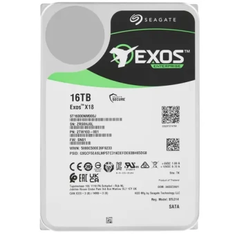 Корпоративный жесткий диск 16Tb Seagate EXOS X18 SATA3 3.5" 256Mb 7200rpm ST16000NM000J
