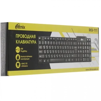 Клавиатура проводная Ritmix RKB-111 черный