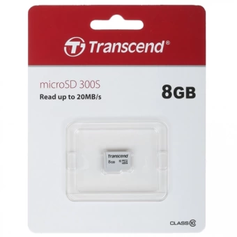 Карта памяти MicroSD 8GB Class 10 Transcend TS8GUSD300S