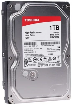 Жесткий диск HDD 1Tb TOSHIBA P300 SATA 6Gb/s 7200rpm 64Mb 3.5" HDWD110UZSVA