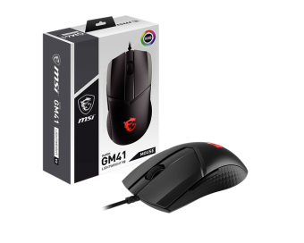 Мышь MSI Clutch GM41 LIGHTWEIGHT V2 Black GAMING Mouse RGB USB2.0 кабель 2м Вес 65г Черный