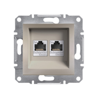 Розетка компьютерная двойная SE EPH4400169 Asfora RJ45 кат.5e механизм БРОНЗА
