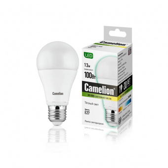 Эл. лампа светодиодная Camelion LED13-A60/830/E27, Тёплый от магазина Даглет