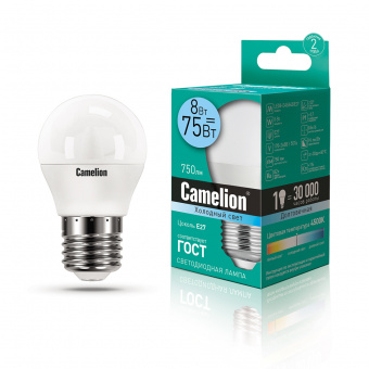 Эл. лампа светодиодная Camelion LED8-G45/845/E27, Холодный от магазина Даглет